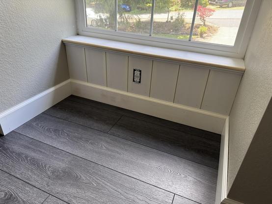 Closer view of the vertical boards below the window sill, approximately 12" to the baseboard. 