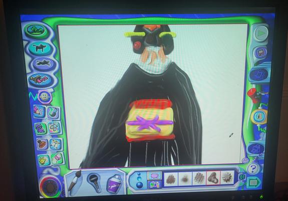 Brunette Japanese Geisha woman in Kid Pix Deluxe 3
