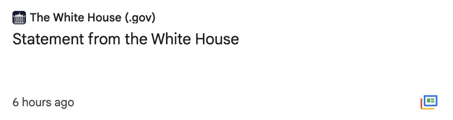 The White House (.gov)
Statement from the White House