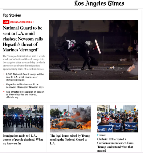 la times home page