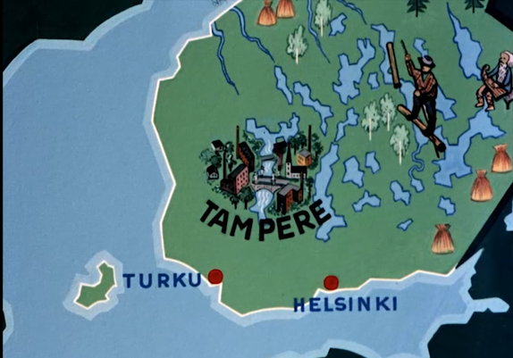 Tampere koristeellisella kartalla. 