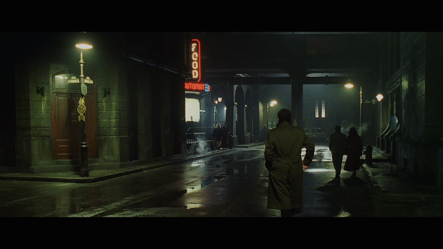 A street by night in Dark City (1998, Alex Proyas)