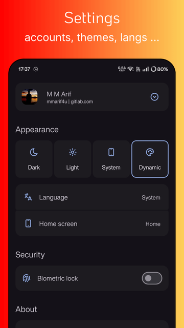 LabNex app settings