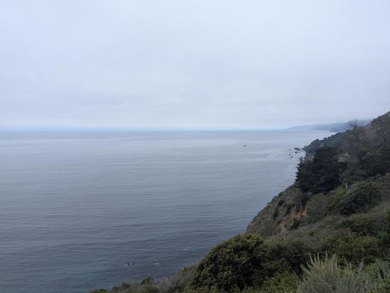 Looking North towards Eselen Institute from the road closure in Big Sur