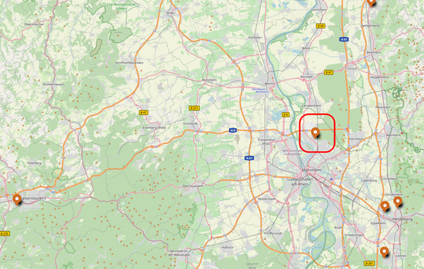 Standort Labdoo Hub Mannheim auf OSM