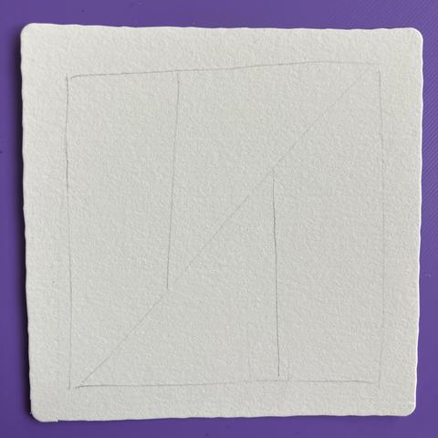 Blank tile apart from the rough square birder and pencil string