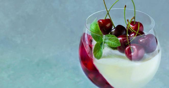 Photo pour la recette Panna cotta cerises et amandes