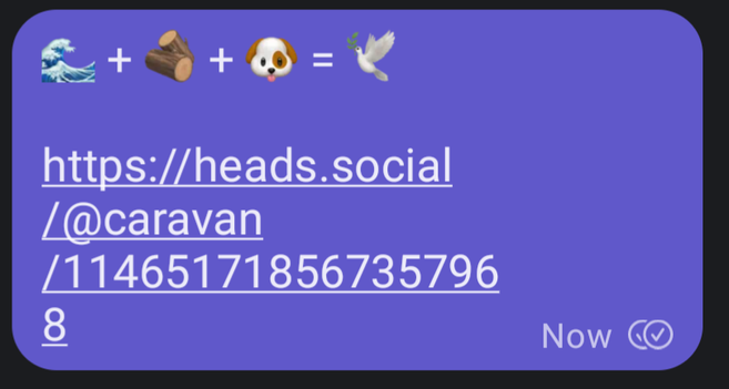 Screenshot of signal message with link to OP post