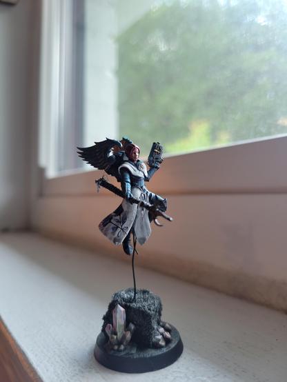 flying battle sister with large spear