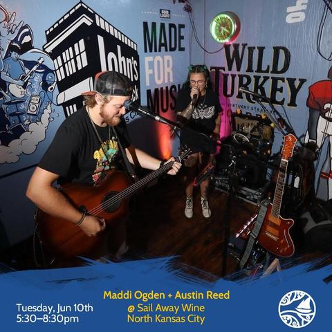 Promotional image for Maddi Ogden + Austin Reed performing live at Sail Away Wine
