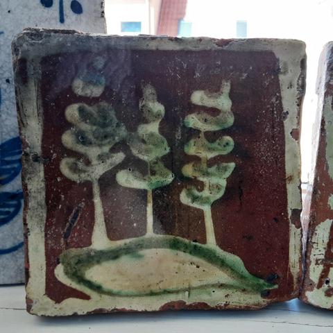 18th Century slipware tile from Danmark.