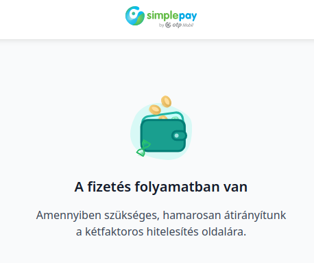 Simplepay - a fizetés folyamatban van...