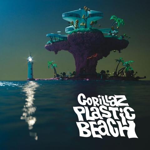 An image of the cover of the album 'Plastic Beach' by Gorillaz