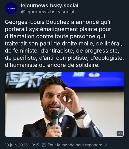 Capture d'écran du titre de presse satirique du le jour news 