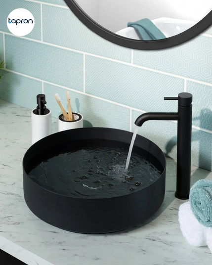 Round Countertop Sink - Matt Black Finish

Presenting a modern-day detail to add an aesthetic touch, this black counter top sink comes as the perfect detail for heightening the appeal of your space.

