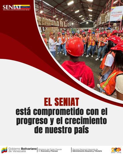 
#SENIAT #VenezuelaAvanza #CrecimientoEconómico #FuturoDeVenezuela #TrabajoPorLaPatria
