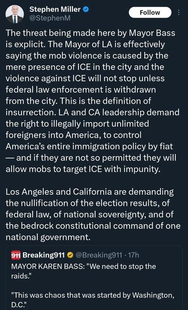 Message from Stephen Miller