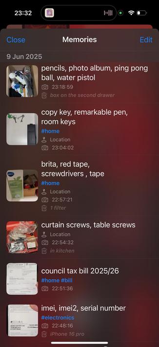 Memory List