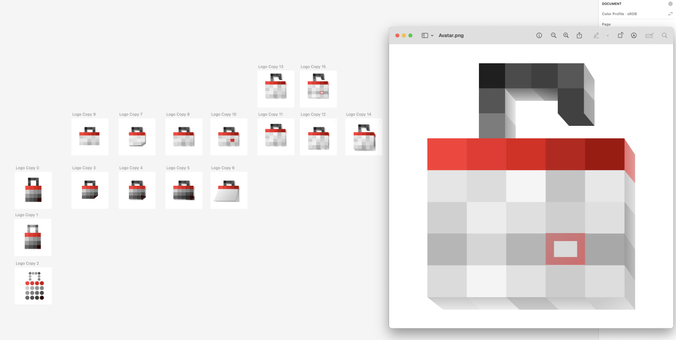 Screenshot from graphic design app with logo creation process