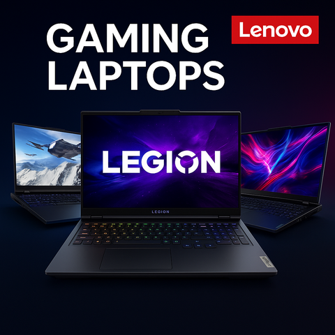 Sélection de PC portables Lenovo Legion en RGB sur fond sombre