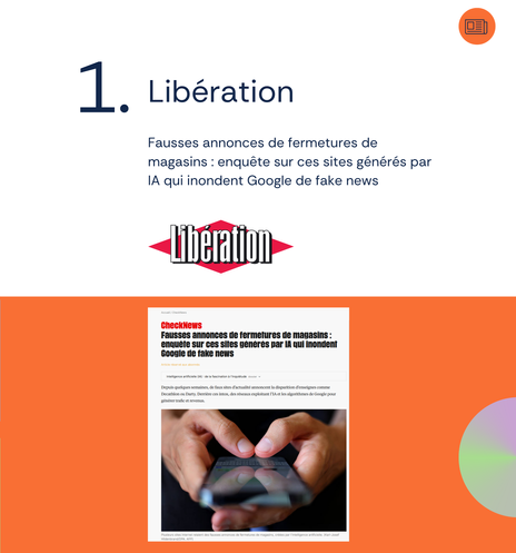 1. LIbération Fausses annonces de fermetures de magasins : enquête sur ce ssites générés par IA qui inondent Google de fake news
