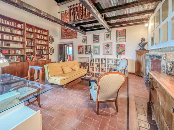 Interiors of the residence for sale at Orsini Castle. A rare synthesis of historical significance, refined elegance, and practical connectivity (including nearby parking). It is an invitation to assume custodianship of a living legacy, meticulously adapted for modern discerning living