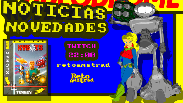 Esta noche a las 22:00 un ratito de #noticiasynovedades EN 
https://www.twitch.tv/retoamstrad 
#noticias #novedades #amstrad #escenAmstrad #videodrome #microordenadores #videojuegoactual