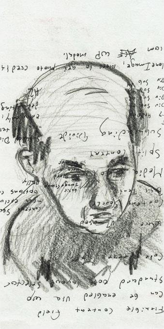 Charcoal sketch on thick white paper showing a figure with a monkish haircut and simple clothing. The drawing was done over the notes on a page filled with barely legible handwritten web development notes in black felt-tip pen, with the notes appearing upside-down relative to the sketch.

Friar Laurence - a man of peace and humility - advised the rash: "Wisely and slow; they stumble that run fast." But by Act 3, when his reckless actions caused tragedy, he became the rash one, "I do spy a kind of hope... if thou darest, I’ll give thee remedy." 