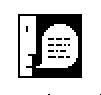 An alert icon from early versions of the Macintosh system software, featuring a side profile of a face with a speech bubble balloon.