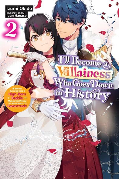The cover shows Alicia, attempting to villainess pose with her fan, and Duke, with his arms around her.
