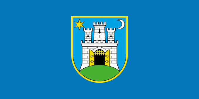 Flag of Zagreb, Croatia.