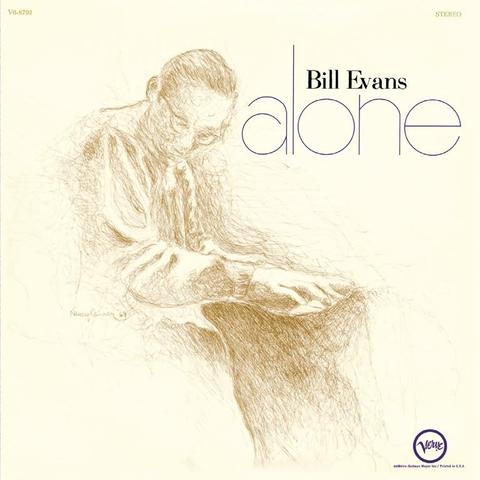 An image of the cover of the record album 'Alone' by Bill Evans