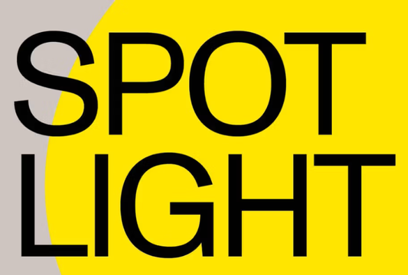 Spotlight
 Big bold black title in the grey yellow background