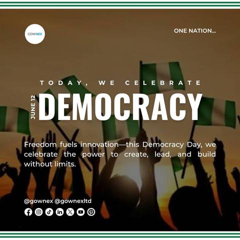 Freedom fuels innovation—this Democracy Day, we celebrate the power to create, lead, and build without limits. 🇳🇬 

Happy Democracy 🎉 


#Nigeria #Gownex #Gownextech #digitalagency #marketingagency #edtech #Freedom #DemocracyDay #DigitalFreedom