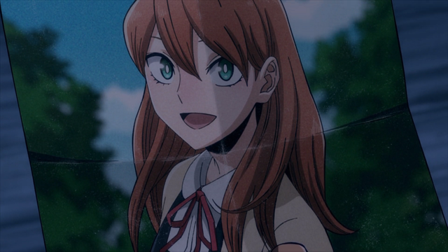 A photograph of Hachisuka in middle school from the anime series My Hero Academia: Vigilantes Episode 10.