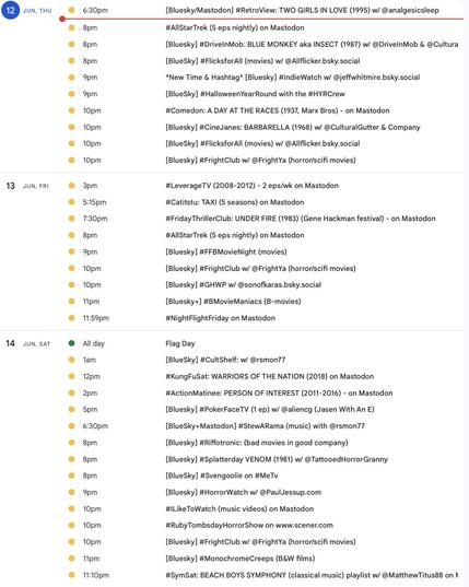 screencap of events for Jun 12-14