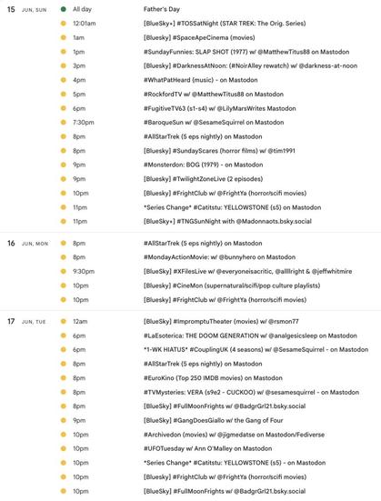 screencap of events for Jun 15-17