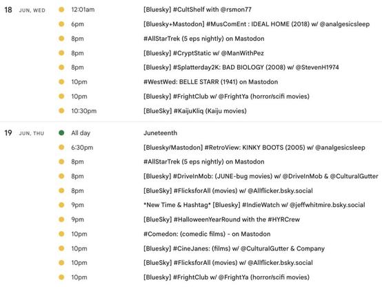 screencap of events for Jun 18-19