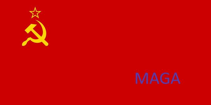 Sowjet flag with MAGA text added 