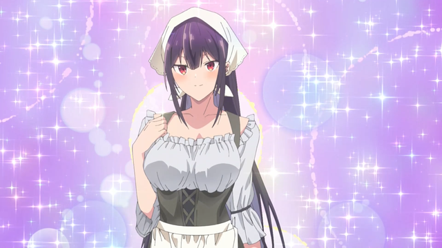 Takamine wearing her Cinderella costume from the anime series Please Put Them On, Takamine-san Episode 11.