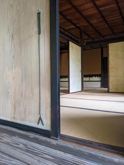 Unique sliding door handle on the Shoi-ken teahouse.