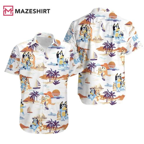 Bluey Summer Family Hawaiian Shirt
