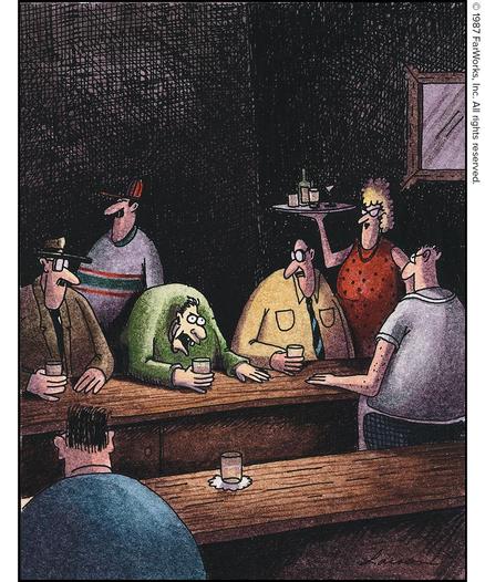 “Yeah. My boss don’t appreciate me either. To him, I’m just a gofer. ‘Igor! Go for brains! … Igor! Go for dead bodies! … Igor! Go for sandwiches!’… I dunno—give me another beer.”