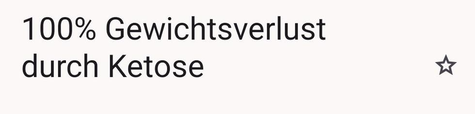 Betreff einer Spam-Mail: 100% Gewichtsverlust durch Ketose