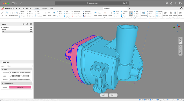 webbased 3D CAD editor