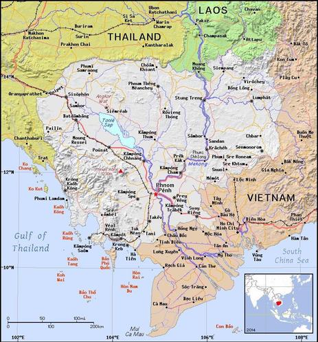 A map showing the location of Cambodia
Credit https://ian.macky.net/pat/