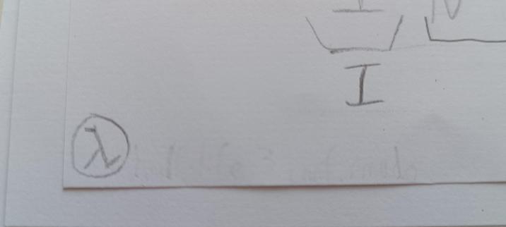 Parte inferior de un folio. En la esquina hay una letra lambda rodeada por un círculo, el símbolo del videojuego Half Life.