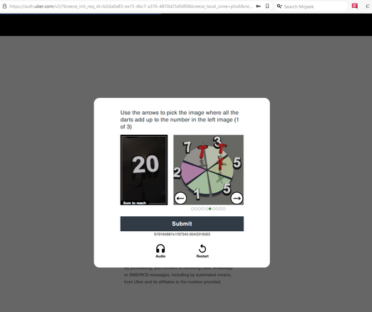 One of the 12 maths puzzles I did on the Uber website.