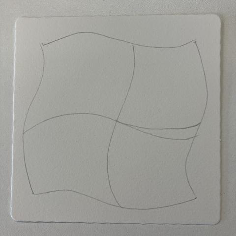 Blank tile apart from a pencil string