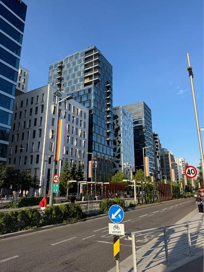 The bar code buildings of the new district in Oslo 